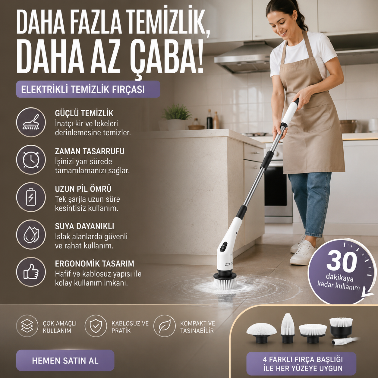 Elektrikli temizlik fırçası - temizlikte yeni nesil güç