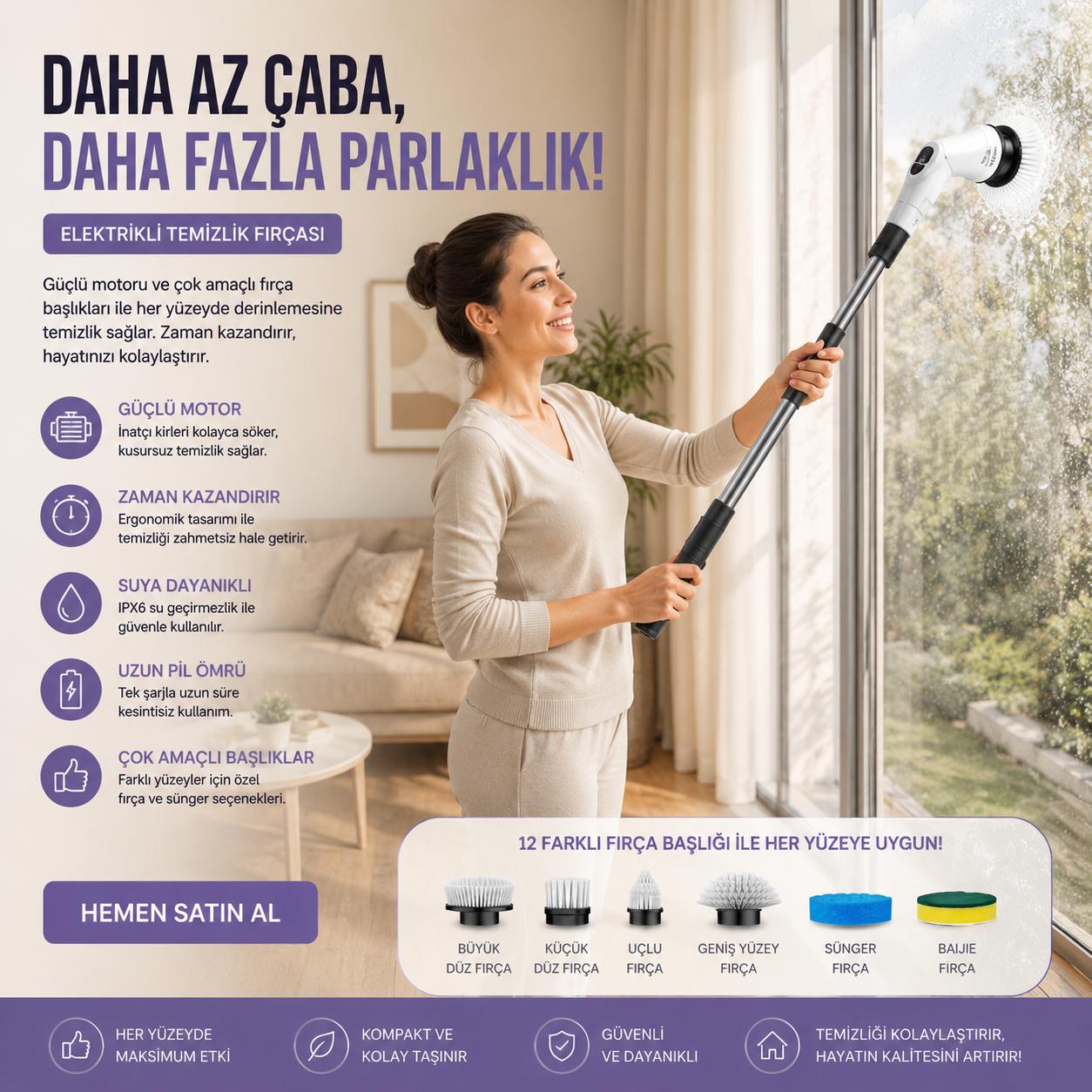 Elektrikli temizlik fırçası - mutfak kullanımı